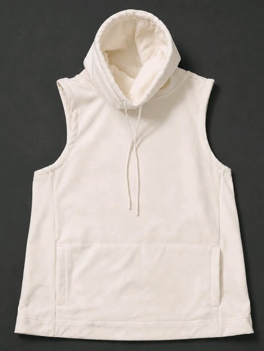 NWT NOBULL Cream Fleece Sleeveless Drawstring Turtleneck - M
